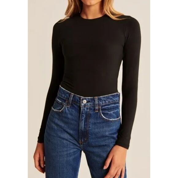 Abercrombie & Fitch Tops - Abercrombie and Fitch Bodysuit Soft A&F Long Sleeve Black Capsule Normcore Basic